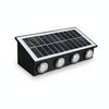 Solar LED Wall Lamp 8-Head 2-Pack | Outdoor Fence Light IP65