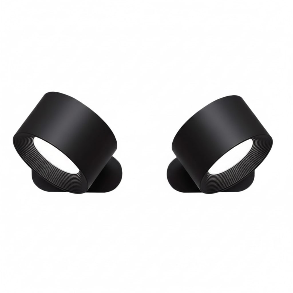 Magnetic 360° Rotating LED Wall Light – Rechargeable & Dimmable Combo (2 Pack)