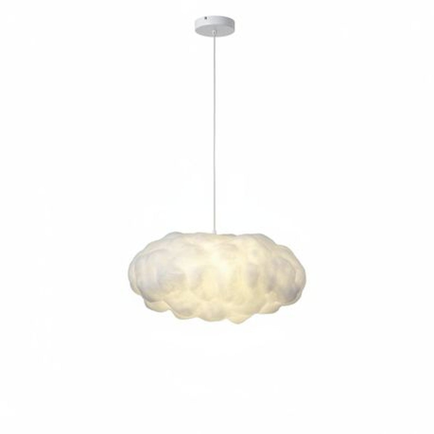 40cm Cloud Pendant Light - fluffy cotton LED cloud lamp on white background