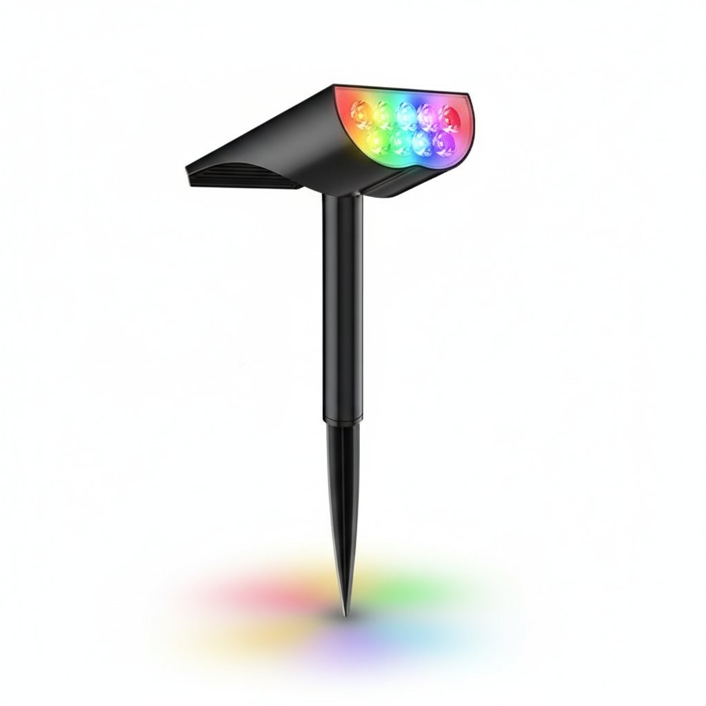 Solar garden spotlight RGB seven-colour mode - multicolour LED outdoor light