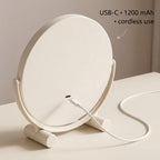 USB-C rechargeable cordless LED vanity mirror with 1200mAh battery