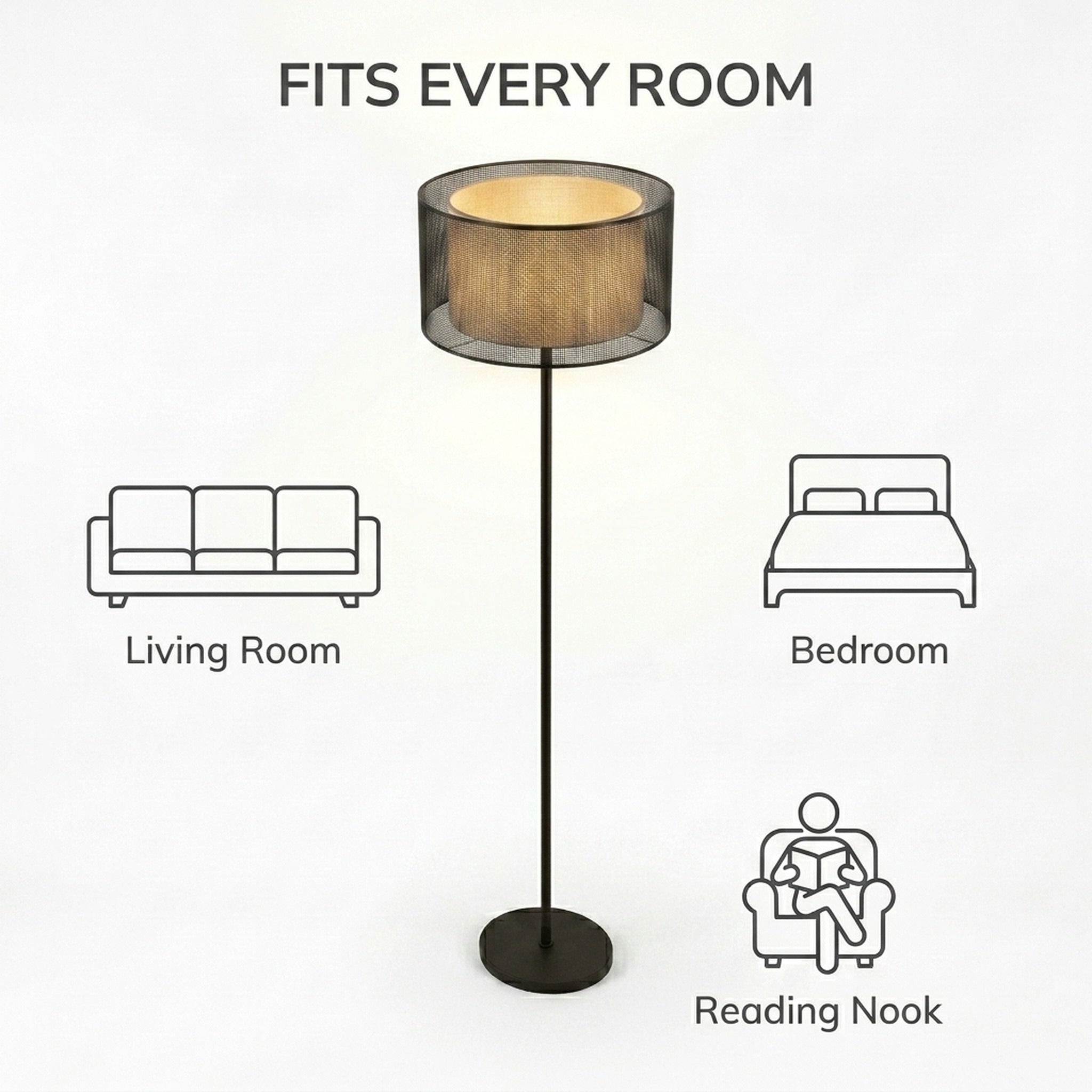Fits every room: living room, bedroom, reading nook