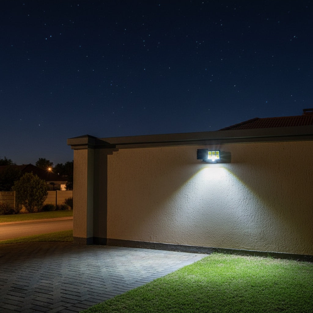 Lumiliving 6 Grid 120COB-3 Mode solar security light - driveway night lifestyle