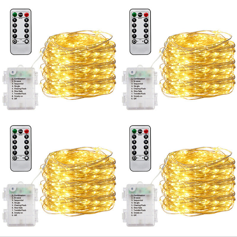 200 Copper-Wire Fairy Lights lights with 8 modes + Solar panel