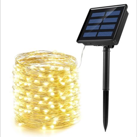 200 Copper-Wire Fairy Lights lights with 8 modes + Solar panel