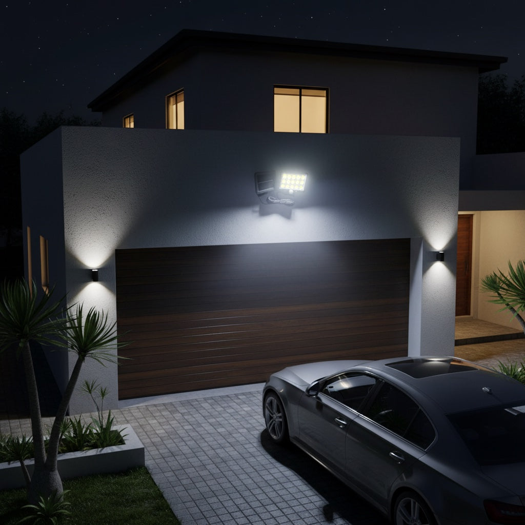 Lumiliving Hexagonal 15 Grid 195COB 3 Mode solar security light - garage security lifestyle