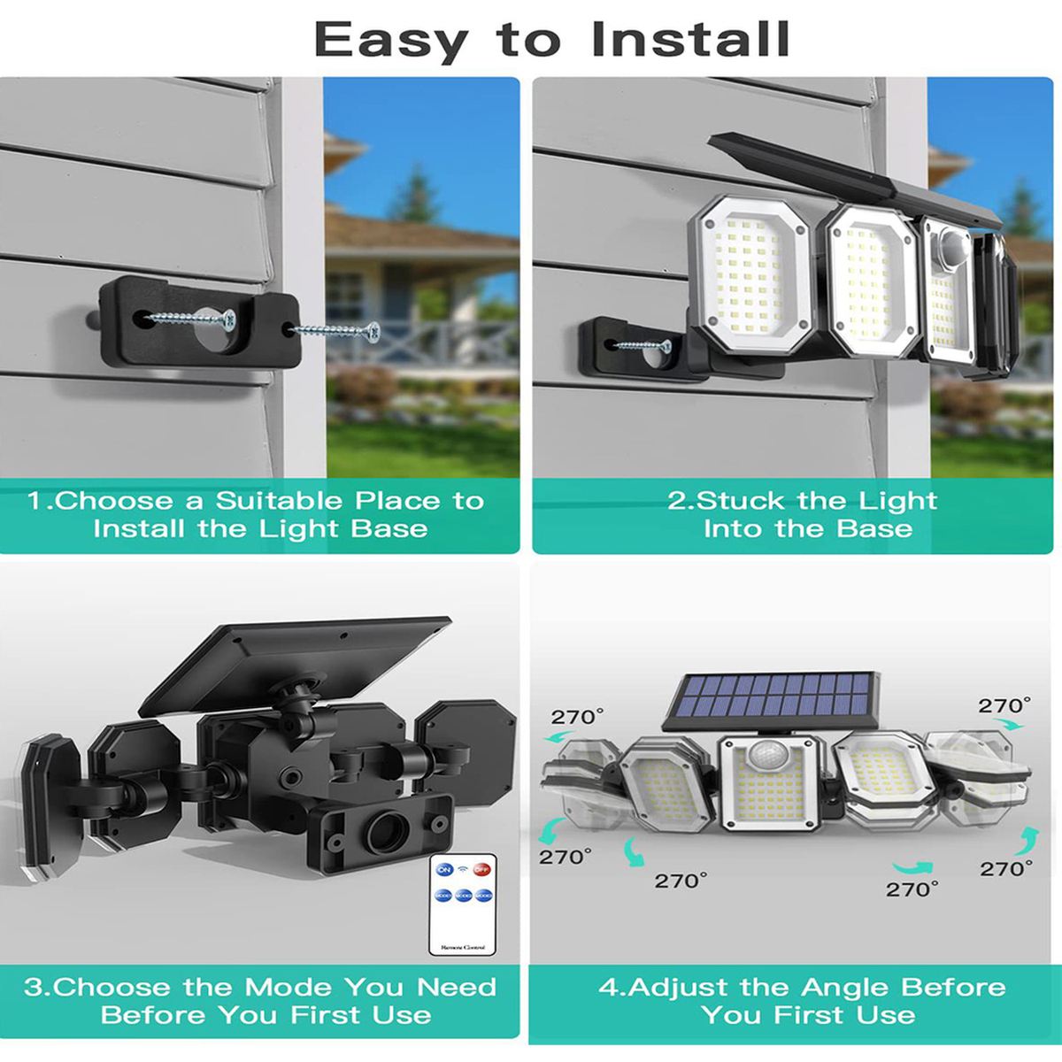 300 LED Solar Wall Lamp