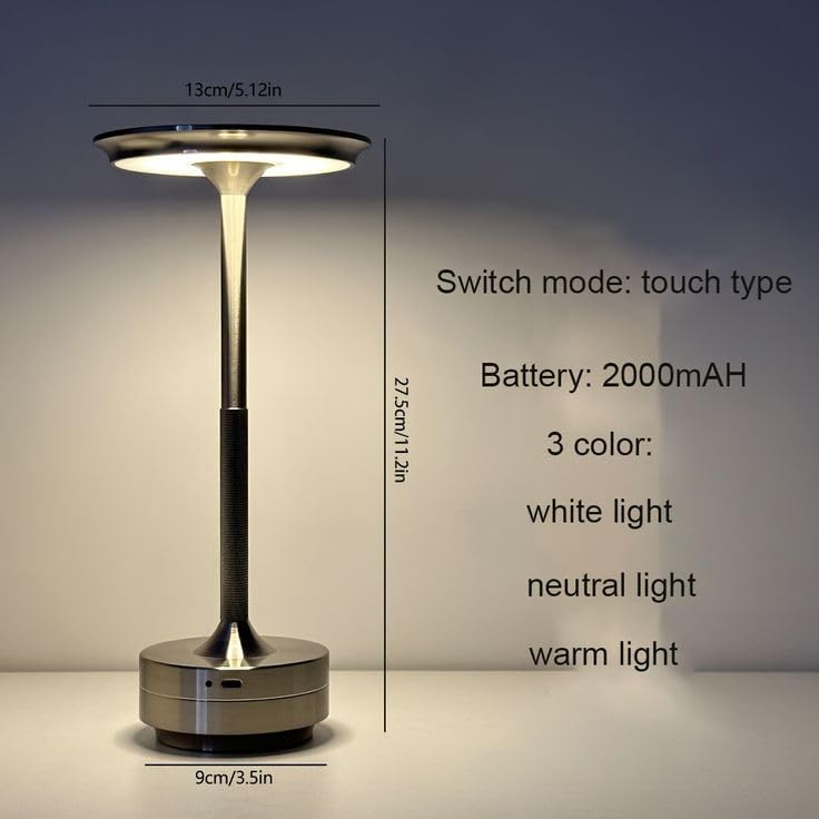 Touch-Control LED Table Lamp – Rechargeable,