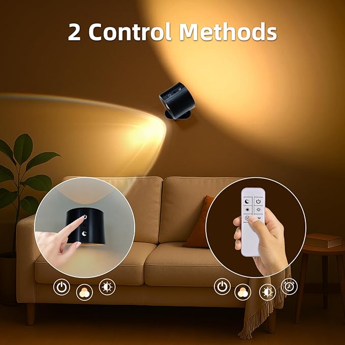 Rechargeable Spotlight Wall Lamp - Wire-Free & Drill-Free