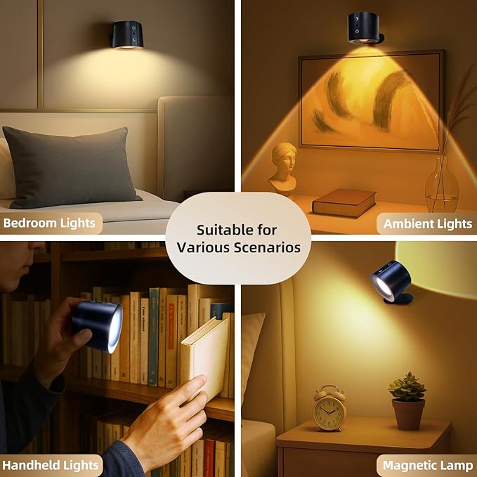 Rechargeable Spotlight Wall Lamp - Wire-Free & Drill-Free