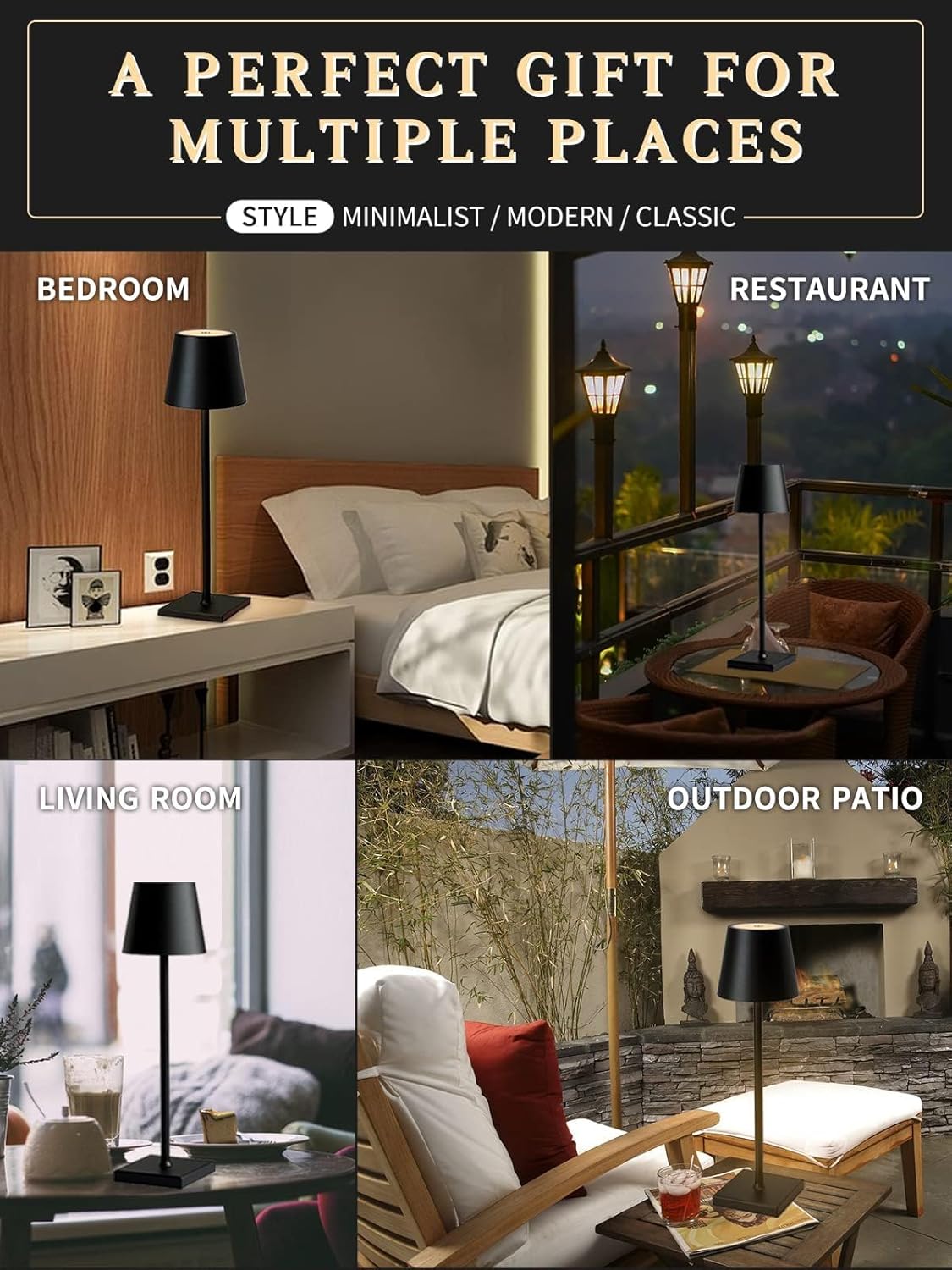 USB-C Rechargeable LED Table Lamp