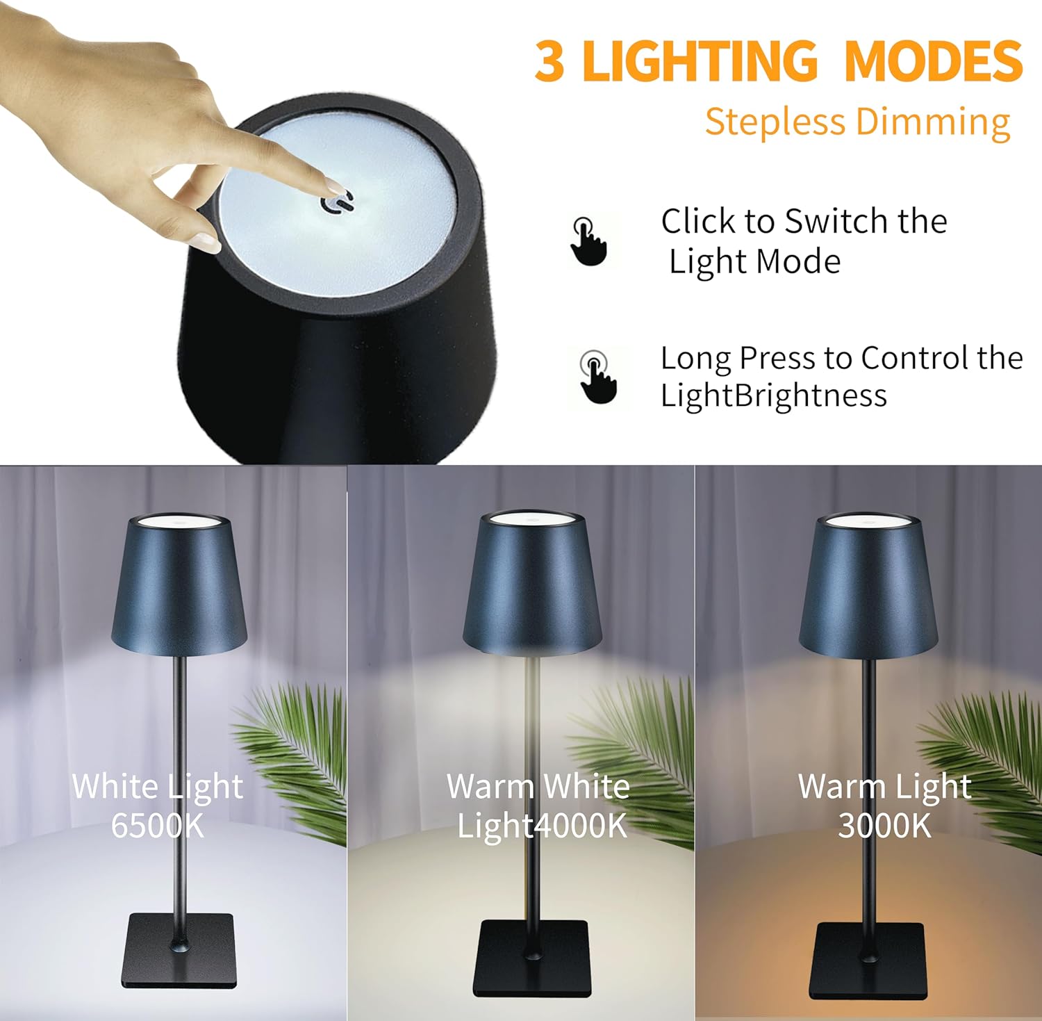 Portable Rechargeable Metal Table Lamp