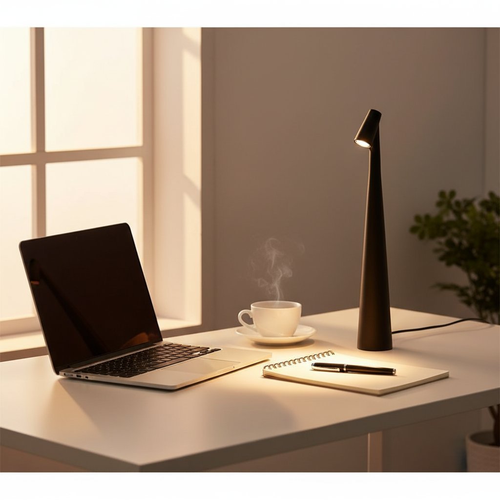 Rechargeable LED Night Light - Black - Lifestyle Workspace