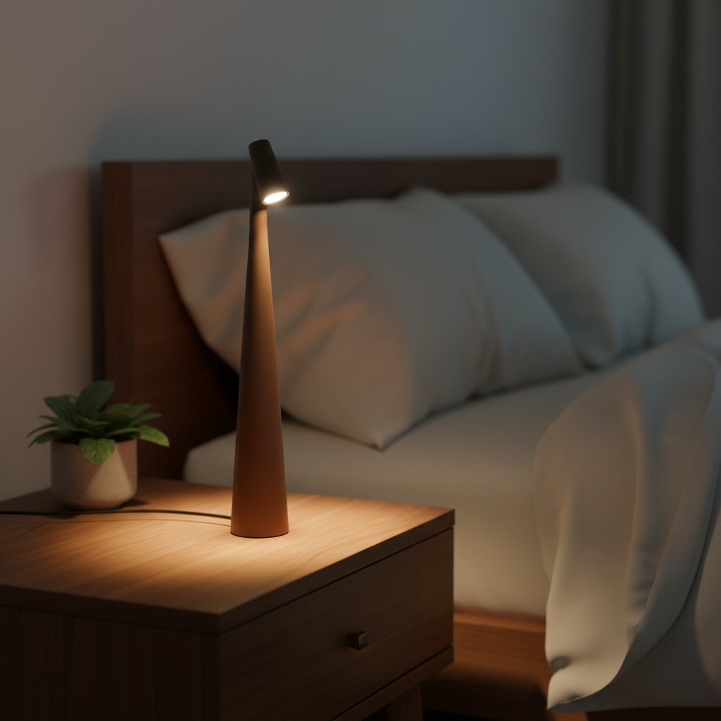 Rechargeable LED Night Light - Brown - Lifestyle Bedroom