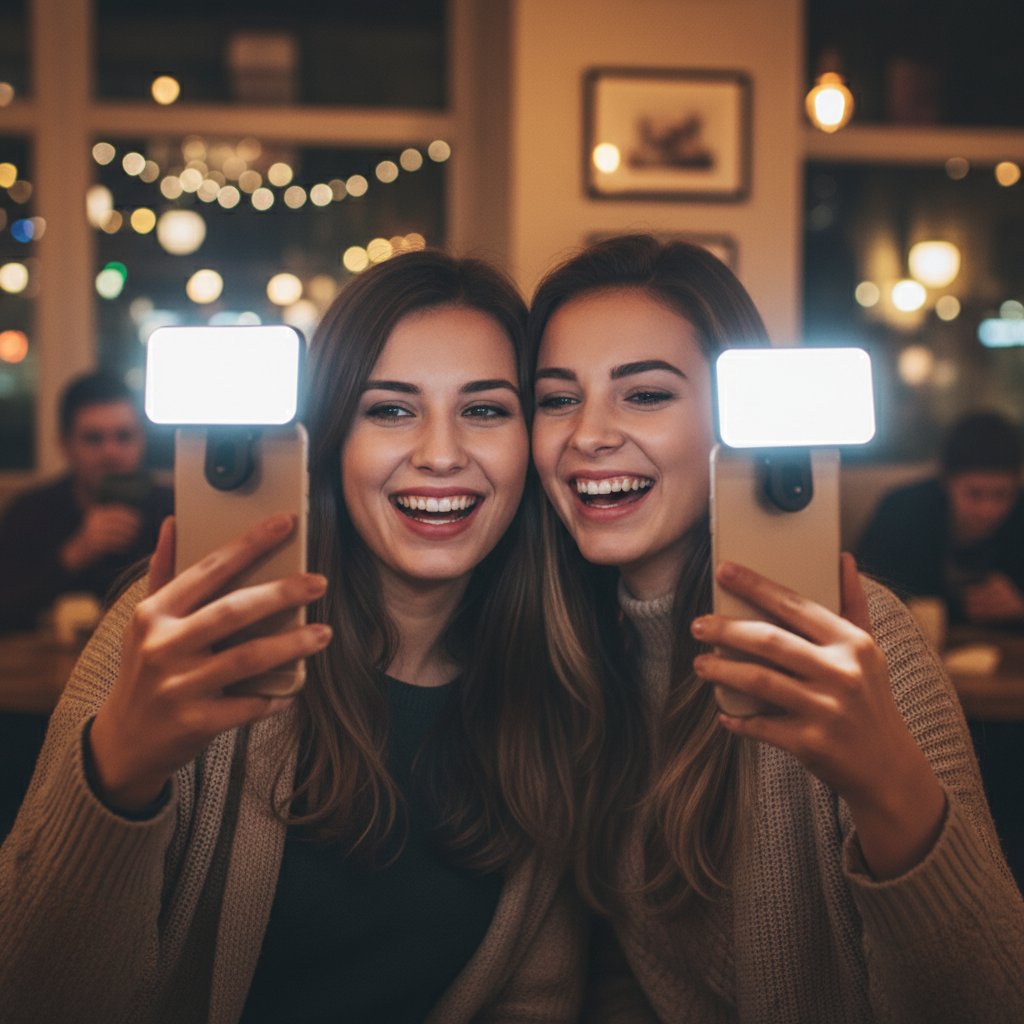 Clip-On Selfie Fill Light 2-Pack | Tri-Color USB Rechargeable for Phone Laptop Live Streaming