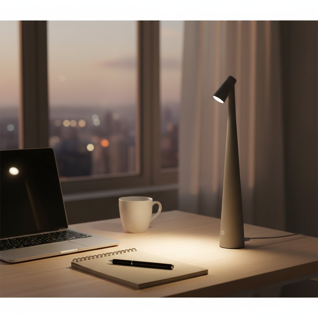 Rechargeable LED Night Light - Gray - Lifestyle Workspace