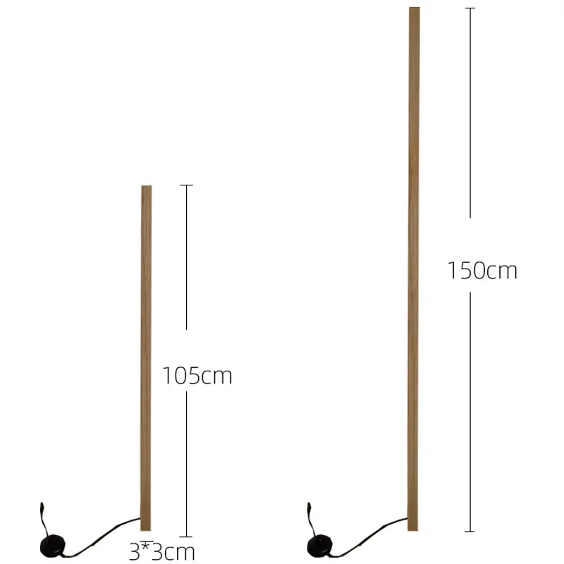 Modern Minimalist Wood Floor Lamp