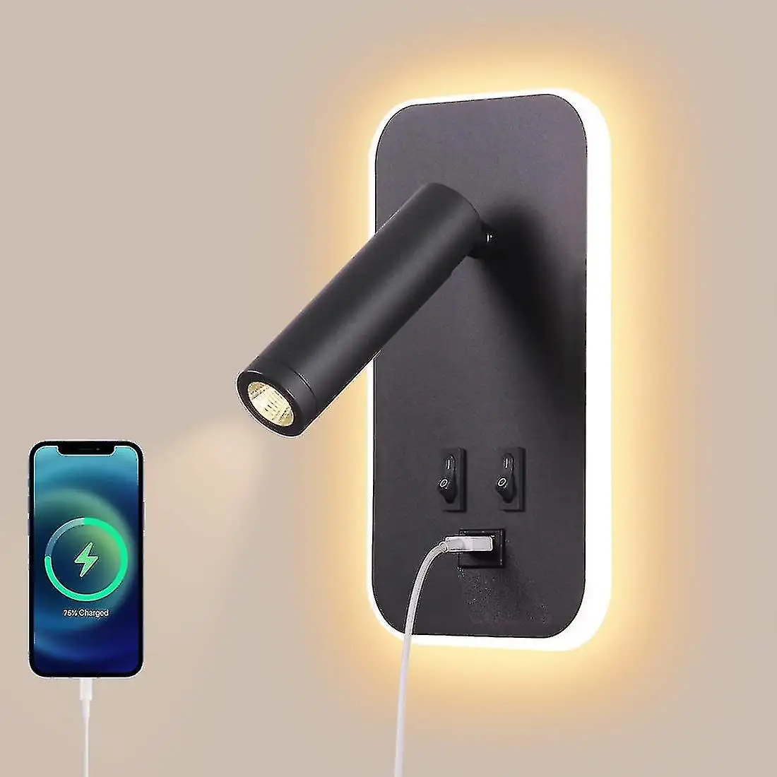 Modern LED Wall Lamp with USB Charging