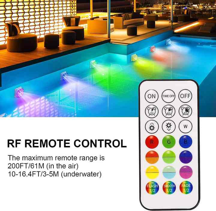 Rechargeable RGB Pool Lights – 4-Pack