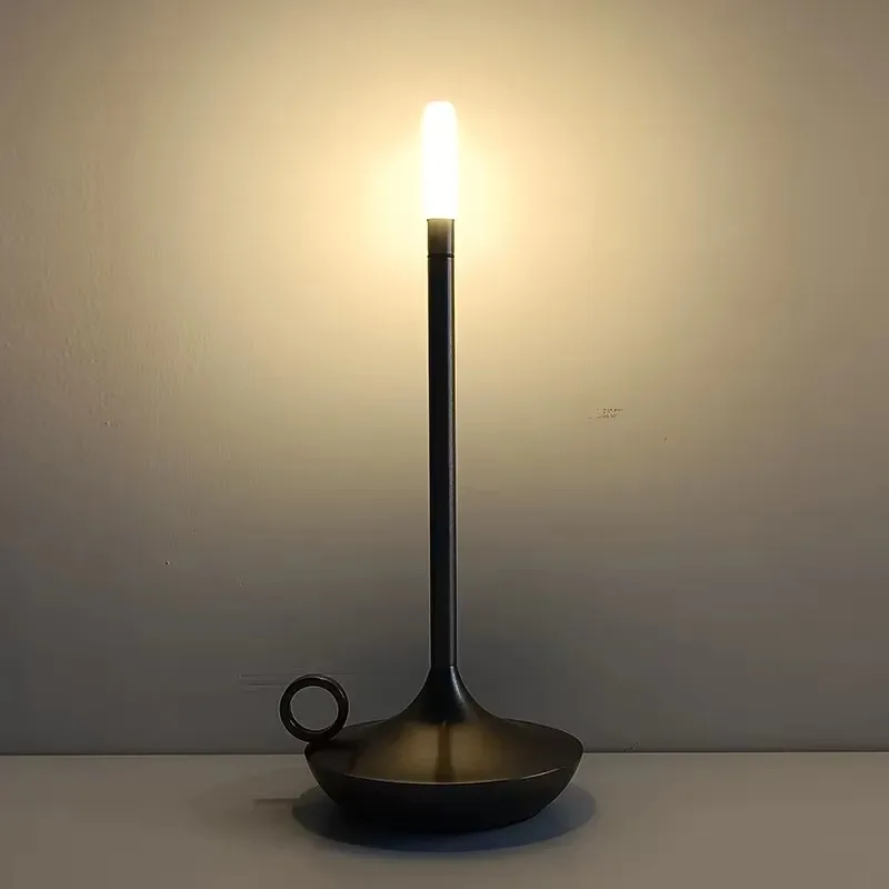 Cordless dimmable table lamp black variant on white background