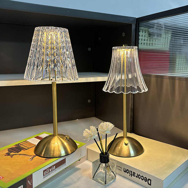 Crystal Small Table Lamp - Rechargeable Touch Night Light