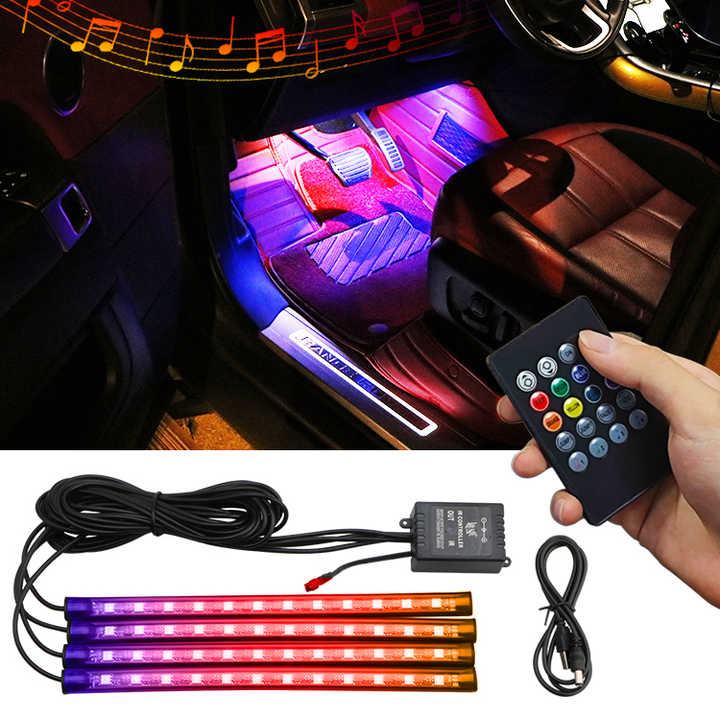 Car Atmosphere Footwell Lights - RGB with Remote & Music Sync