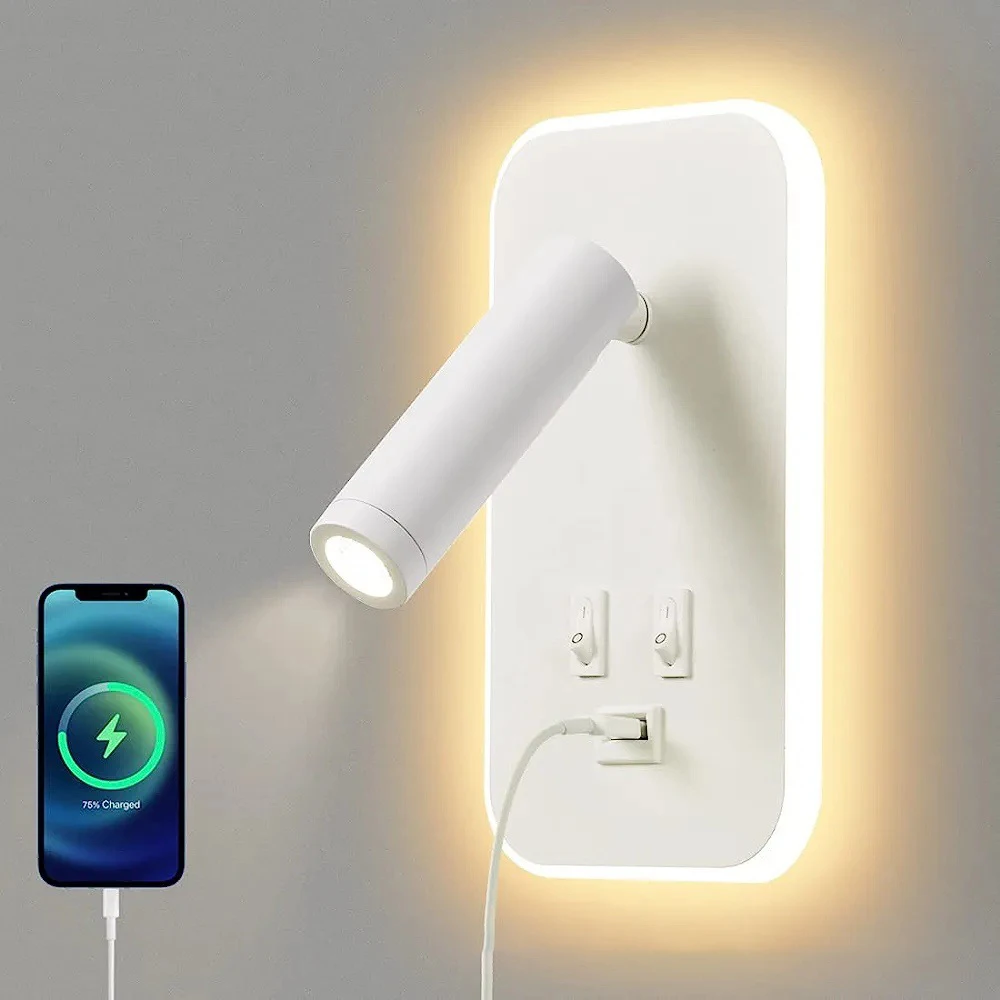 Modern LED Wall Lamp with USB Charging