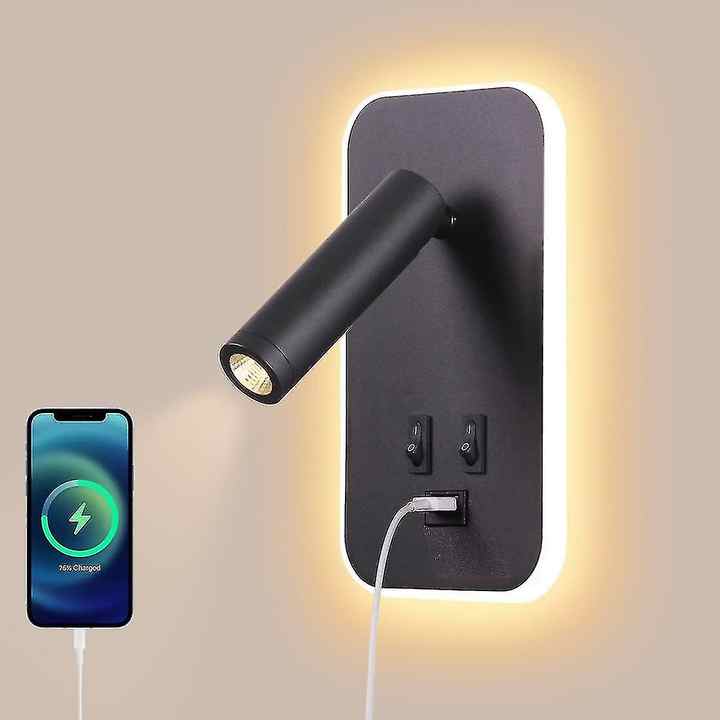 Modern LED Wall Lamp with USB Charging