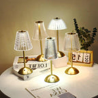 Crystal Small Table Lamp - Rechargeable Touch Night Light