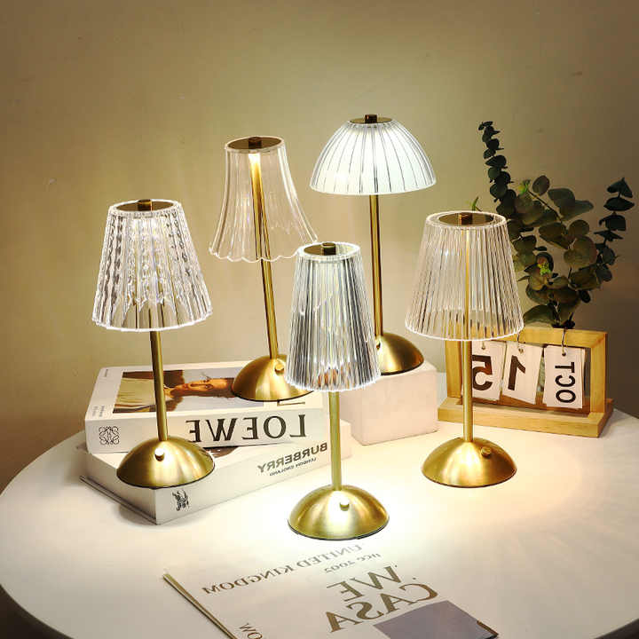 Crystal Small Table Lamp - Rechargeable Touch Night Light