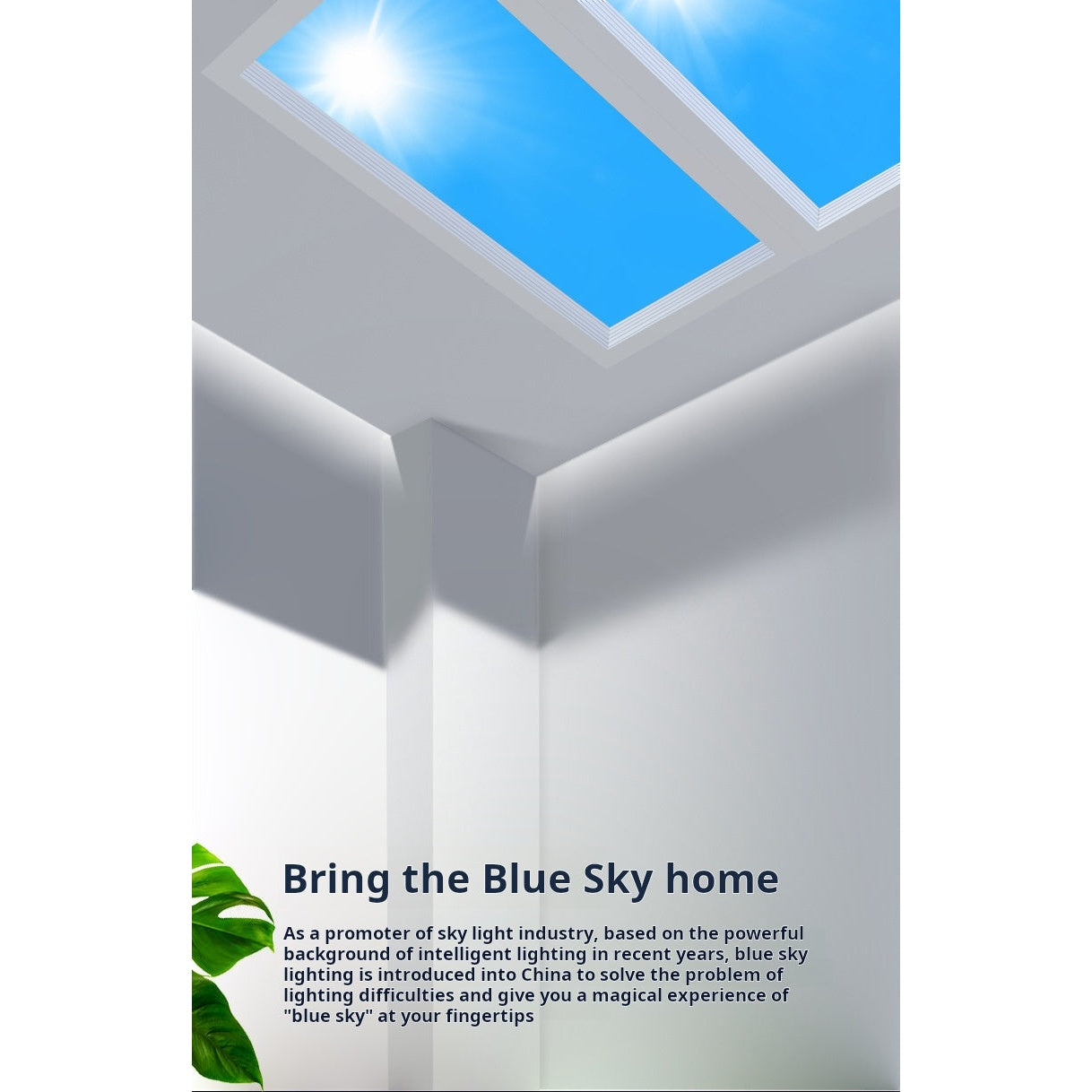 Skylight Panel in Room - Blue Sky Simulation Effect - Hero Shot