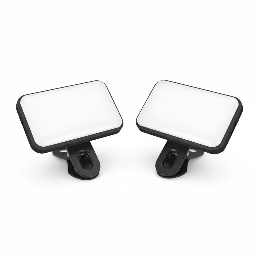 Clip-On Selfie Fill Light 2-Pack | Tri-Color USB Rechargeable for Phone Laptop Live Streaming