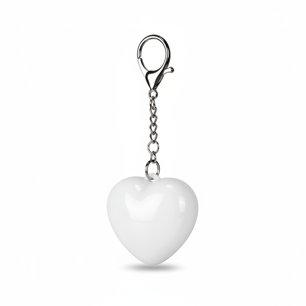 LED heart keychain light white body hero product photo