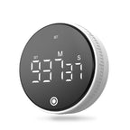 Rotary countdown timer white - silent LED display front view