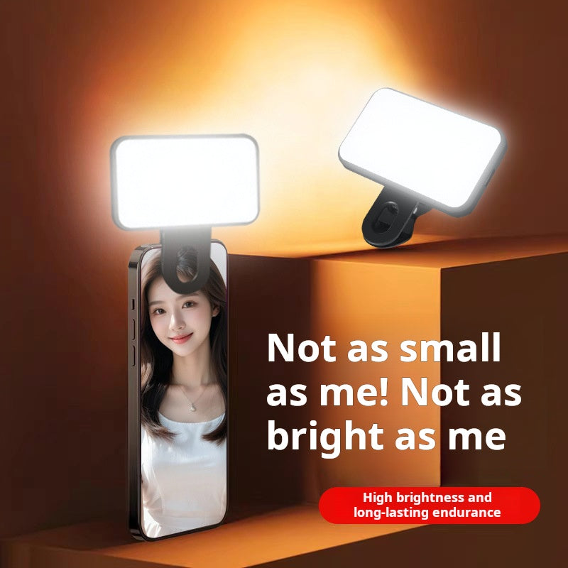 Clip-On Selfie Fill Light 2-Pack | Tri-Color USB Rechargeable for Phone Laptop Live Streaming