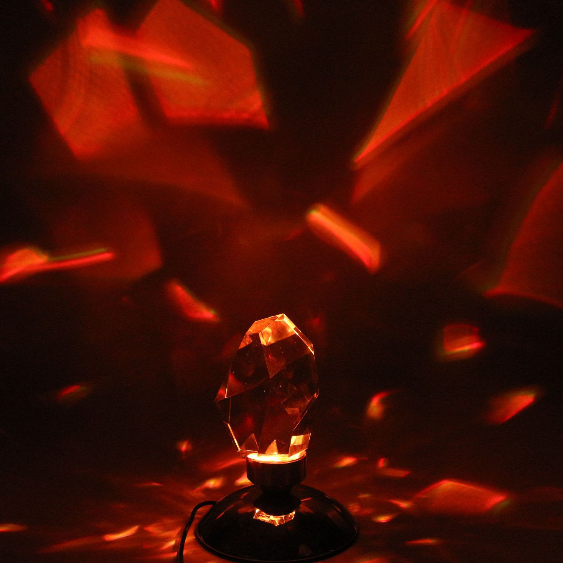 Crystal Lamp Red RGB Light Projection Effect