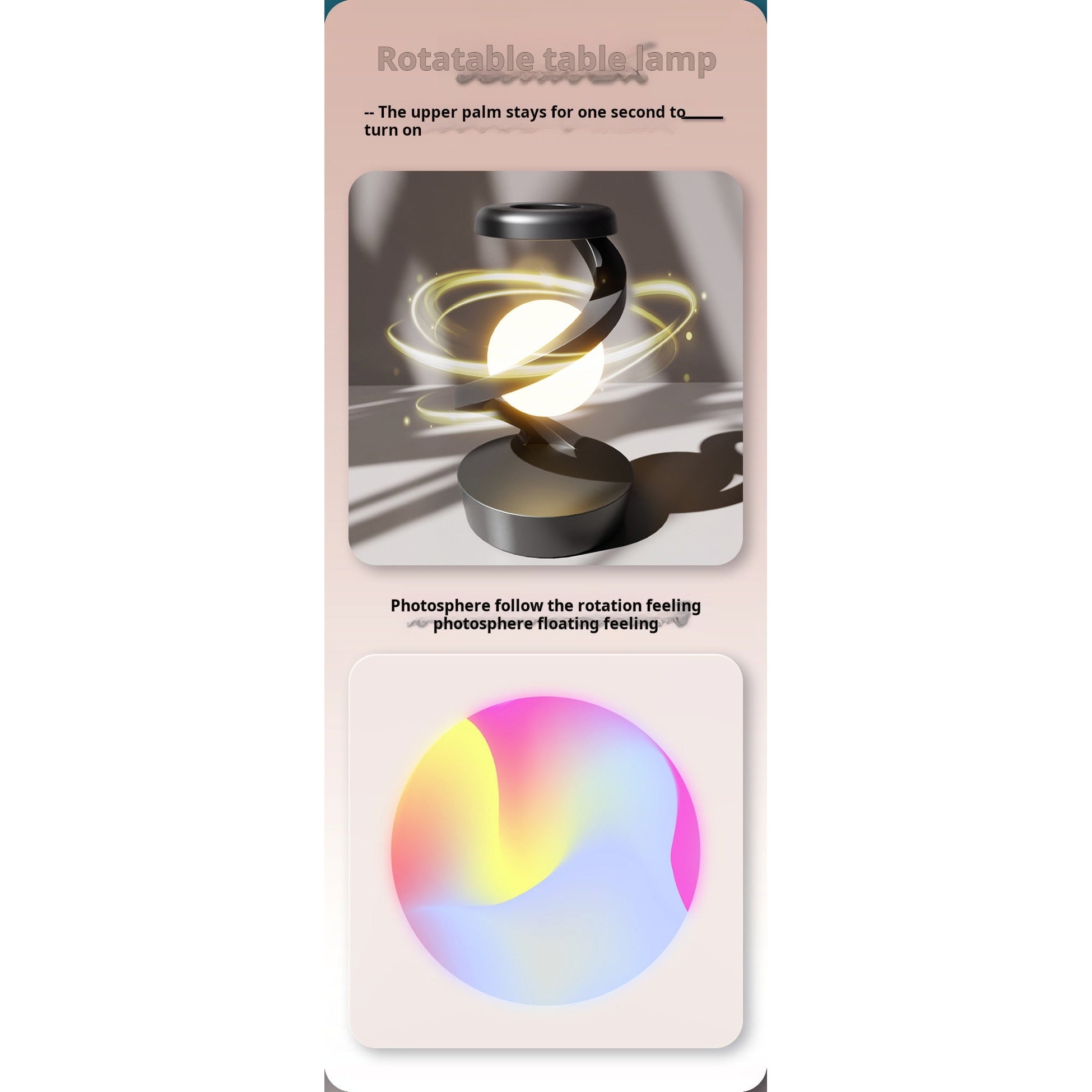 Floating Desk Lamp - Rotating Orb Feature