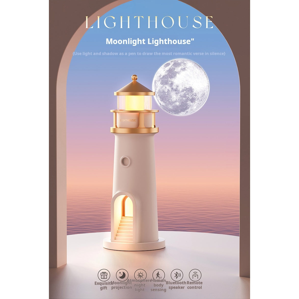 LLNL007 Moonlight Lighthouse Projector Night Light