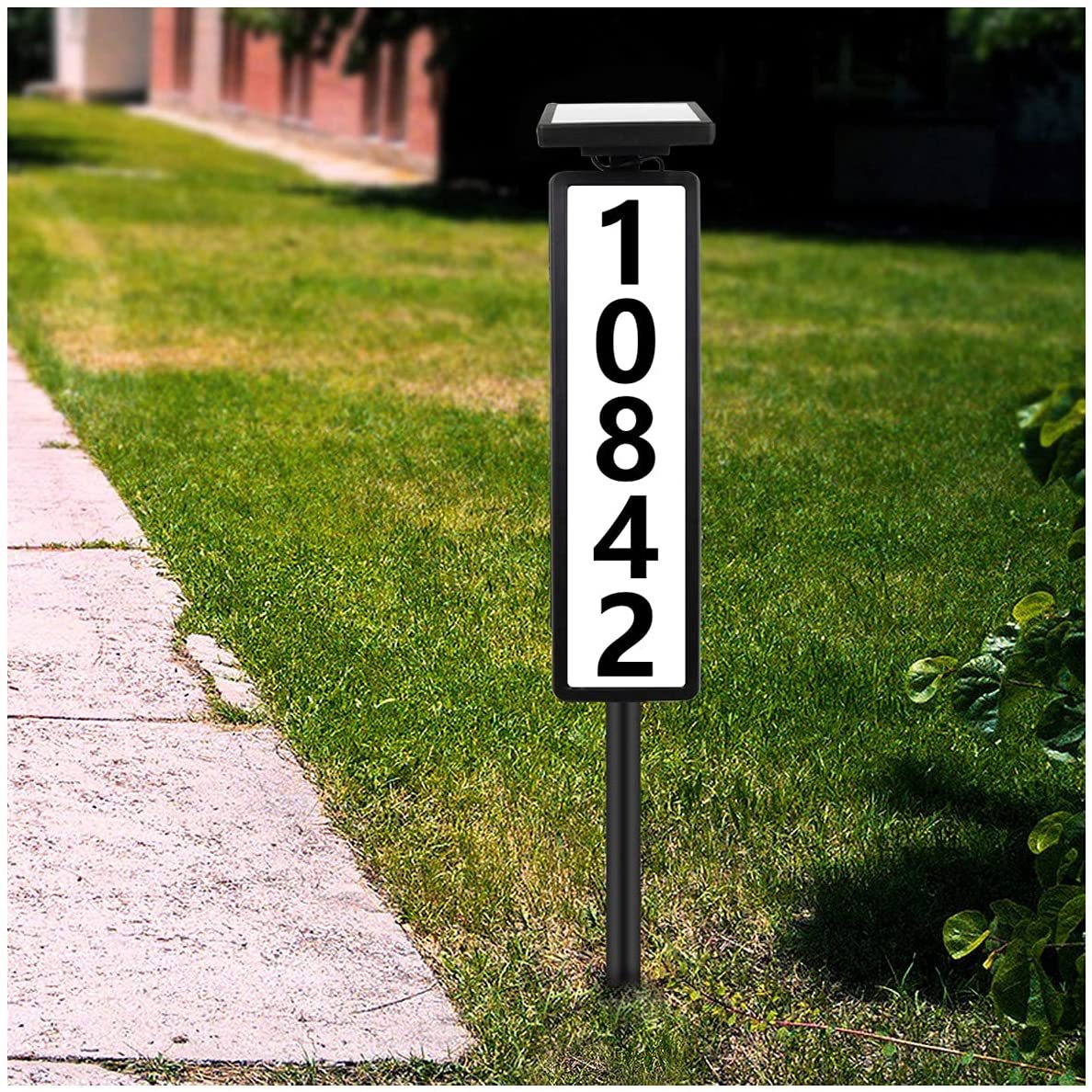 Solar address sign light - warm and cool white light modes comparison
