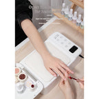 UV nail lamp in use - hand pillow ergonomic design