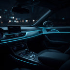 LED Car Interior Light Strip 2-Pack | 5m Battery Powered - Blue