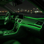 LED Car Interior Light Strip 2-Pack | 3m USB Powered - Green