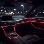 LED Car Interior Light Strip 2-Pack | 5m Battery Powered - Red