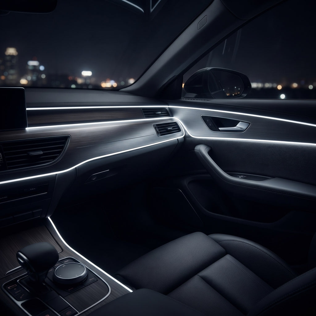 LED Car Interior Light Strip 2-Pack | 3m USB Powered - White