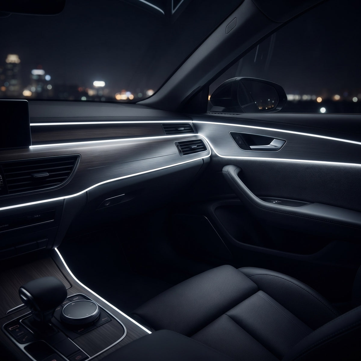 LED Car Interior Light Strip 2-Pack | 3m USB Powered - White