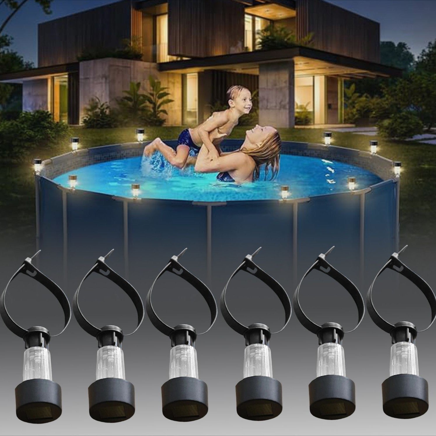 Solar Waterproof Cable Tie Lights — Outdoor Garden Pool Fence Deck