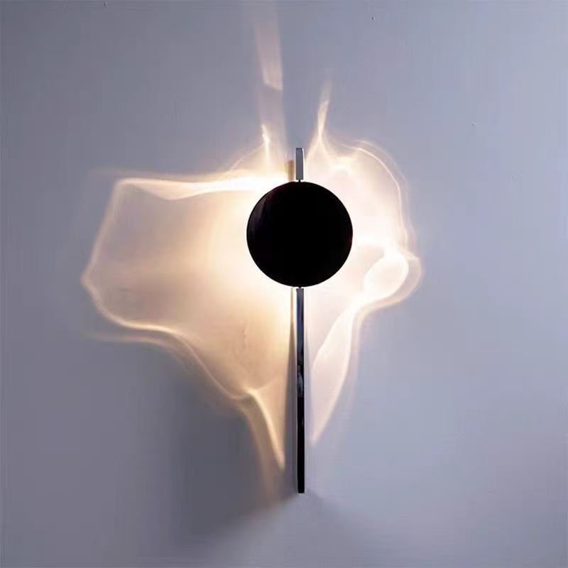 Wave light effect wall lamp detail - warm white LED ambient glow