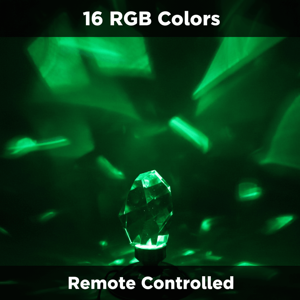LED Crystal Lamp - 16 RGB Colors Feature Infographic