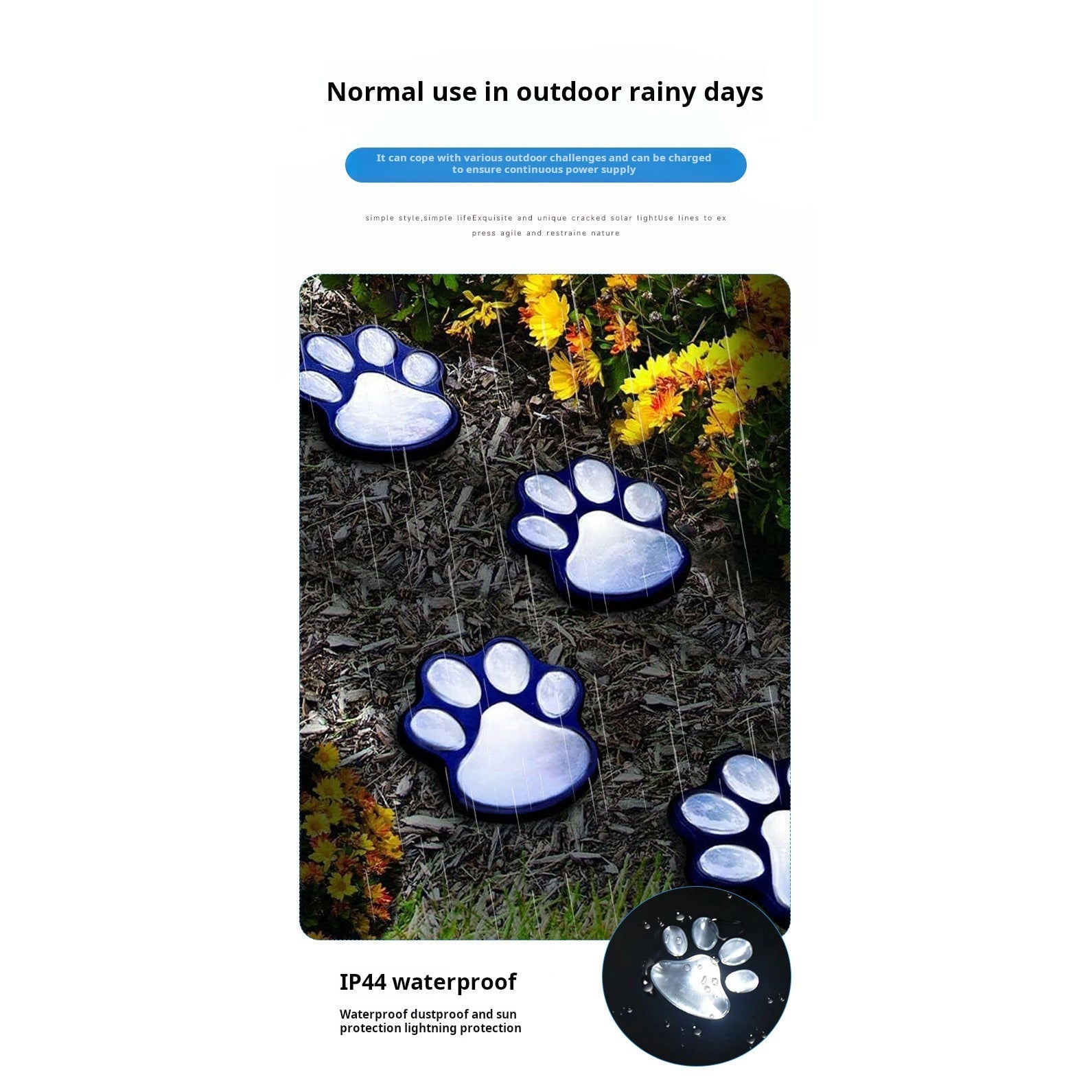 Solar Cat Paw Garden Light 2-Pack - IMG05