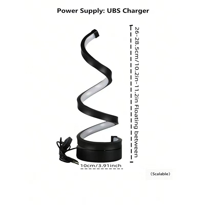 Modern Spiral LED Desk Lamp - Dimensions